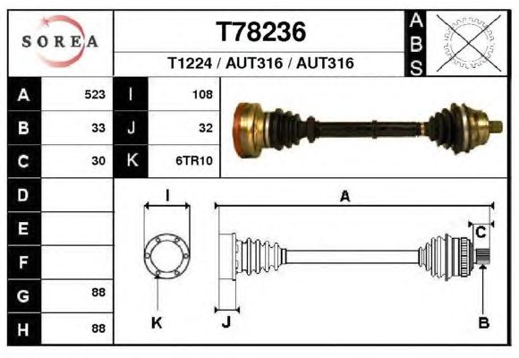 Arbre de transmission T78236