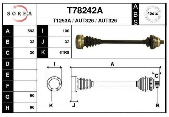 Arbre de transmission T78242A
