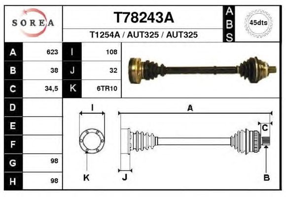 Arbre de transmission T78243A