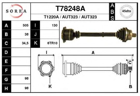 Arbre de transmission T78248A