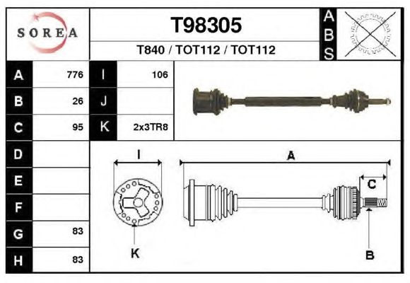 Veio de transmissão T98305
