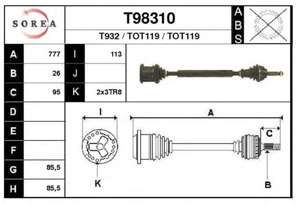 Arbre de transmission T98310