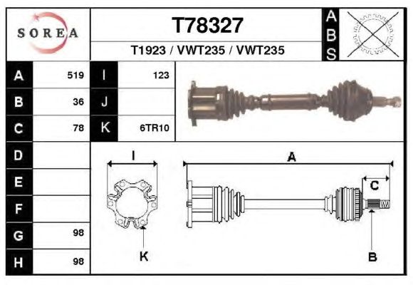 Arbre de transmission T78327