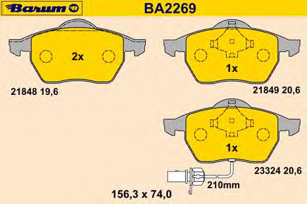 Brake Pad Set, disc brake BA2269