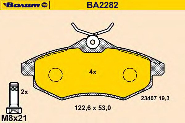 Brake Pad Set, disc brake BA2282