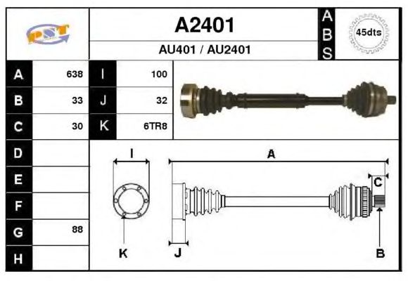 Arbre de transmission A2401