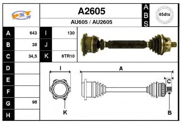 Albero motore/Semiasse A2605