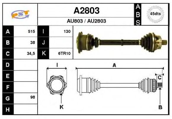 Arbre de transmission A2803