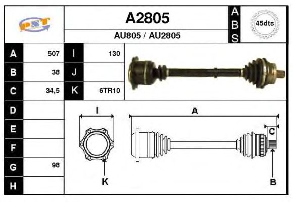 Arbre de transmission A2805