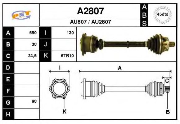 Arbre de transmission A2807