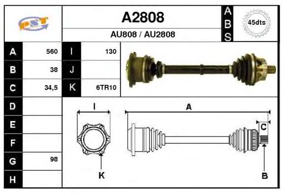Albero motore/Semiasse A2808