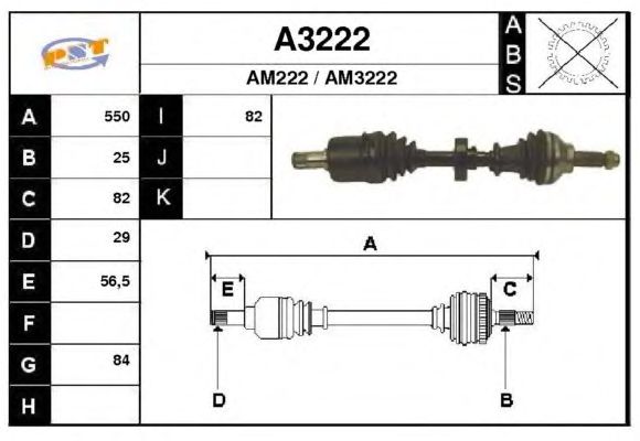 Albero motore/Semiasse A3222