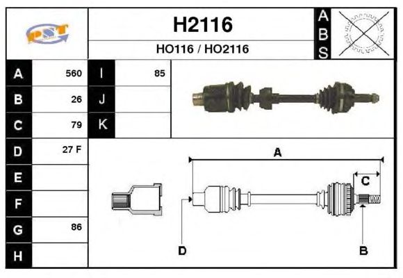 Arbre de transmission H2116