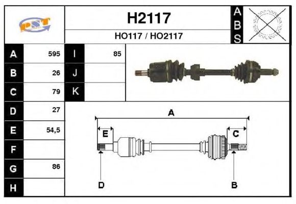 Arbre de transmission H2117