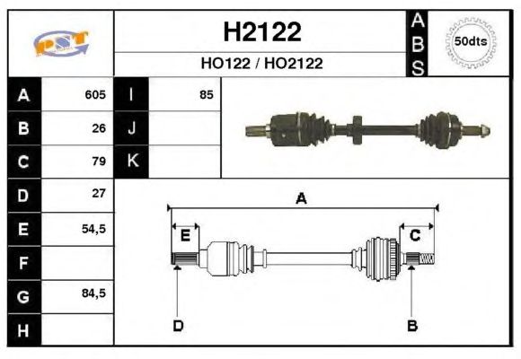 Árbol de transmisión H2122