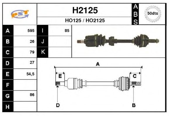 Aandrijfas H2125