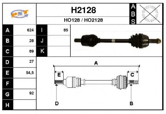 Aandrijfas H2128
