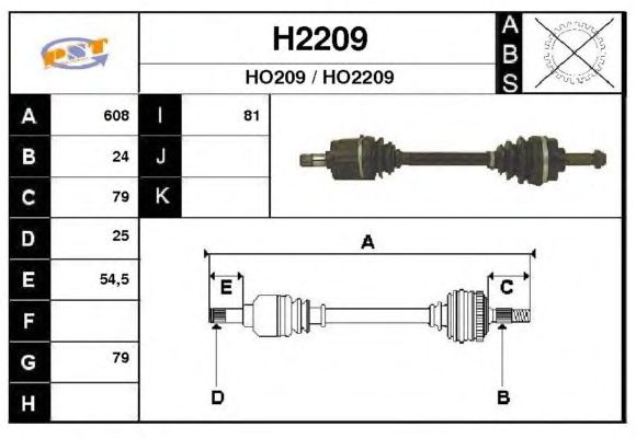 Aandrijfas H2209