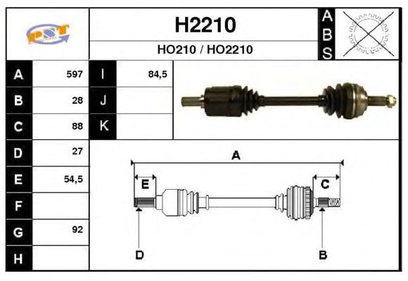 Veio de transmissão H2210
