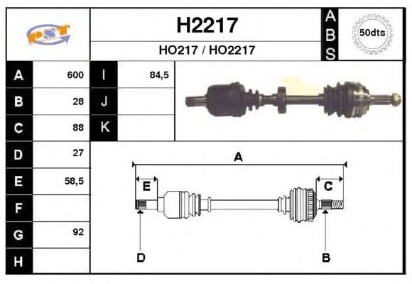 Veio de transmissão H2217