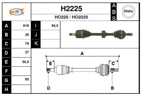 Aandrijfas H2225