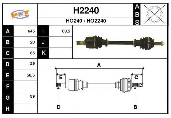 Arbre de transmission H2240