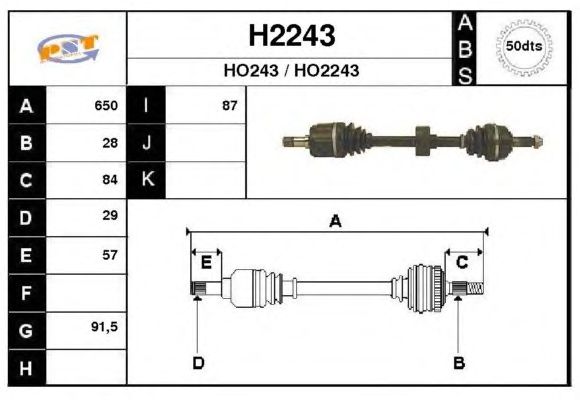 Drivaksel H2243