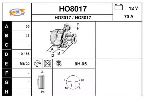 Alternator HO8017