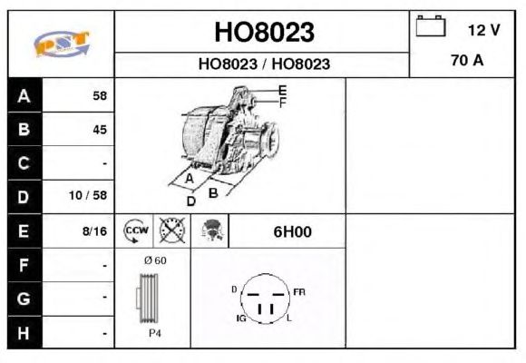 Dynamo / Alternator HO8023