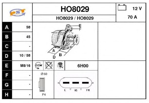 Alternator HO8029