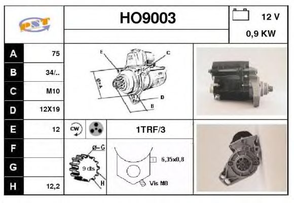 Motorino d'avviamento HO9003