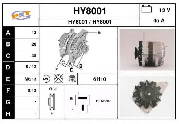 Alternator HY8001