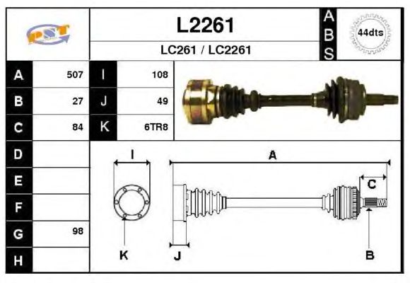 Arbre de transmission L2261