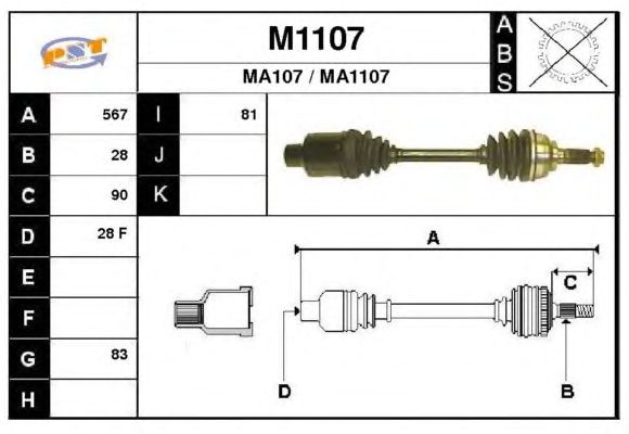 Arbre de transmission M1107