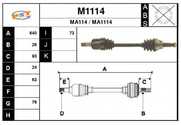 Arbre de transmission M1114