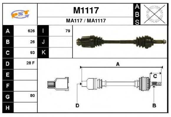 Aandrijfas M1117