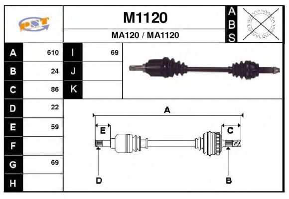 Veio de transmissão M1120