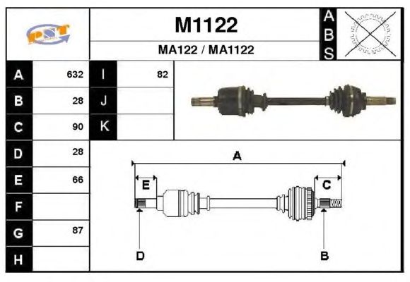 Veio de transmissão M1122