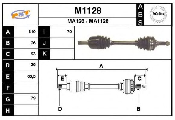 Veio de transmissão M1128