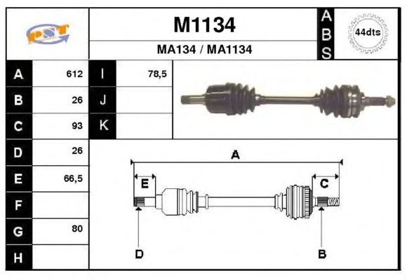 Aandrijfas M1134