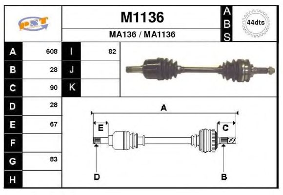 Drivaksel M1136