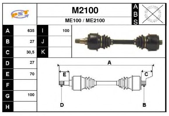 Arbre de transmission M2100