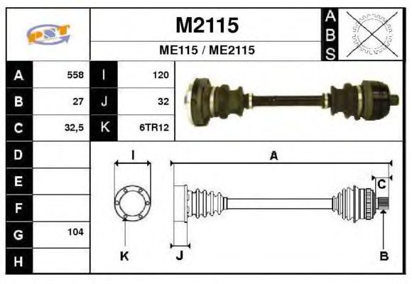 Arbre de transmission M2115