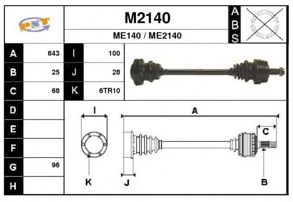 Veio de transmissão M2140