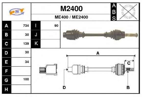 Veio de transmissão M2400