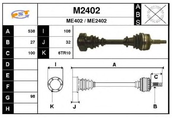 Árbol de transmisión M2402