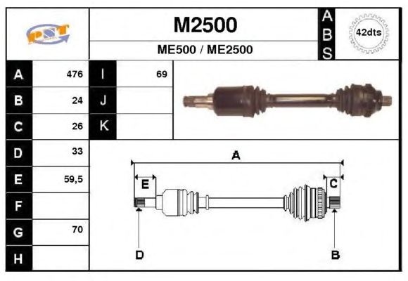 Aandrijfas M2500