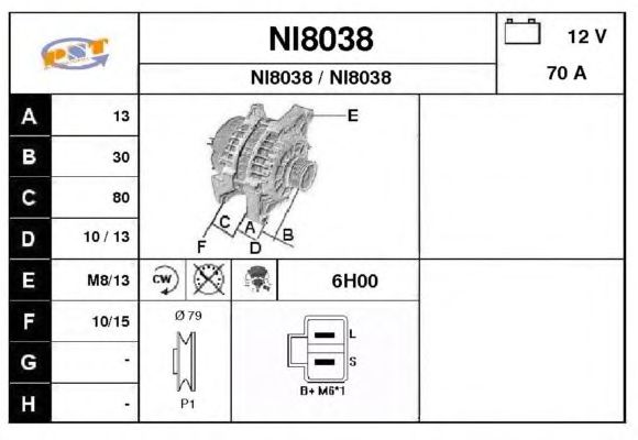 Alternator NI8038