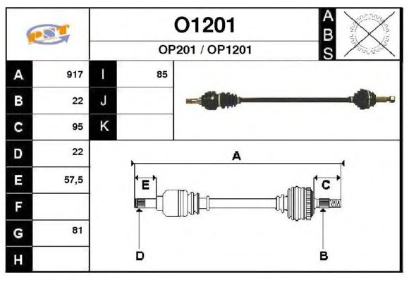 Arbre de transmission O1201