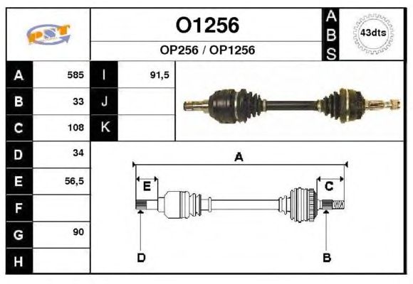 Arbre de transmission O1256
